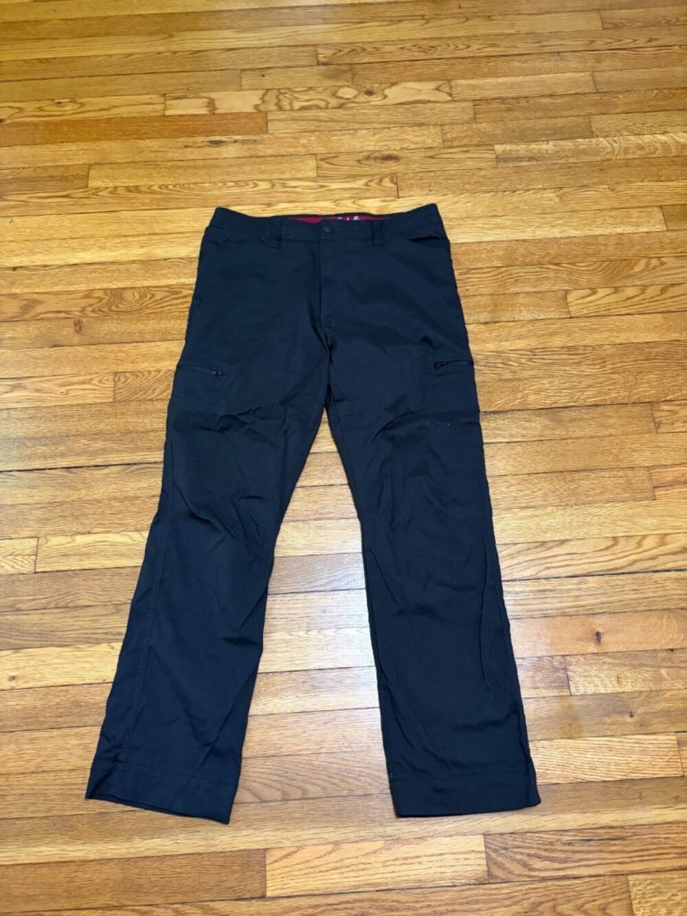Wrangler Mens Tech Chino Pants Size 34x31 Black Stretch Nylon Cargo Workwear